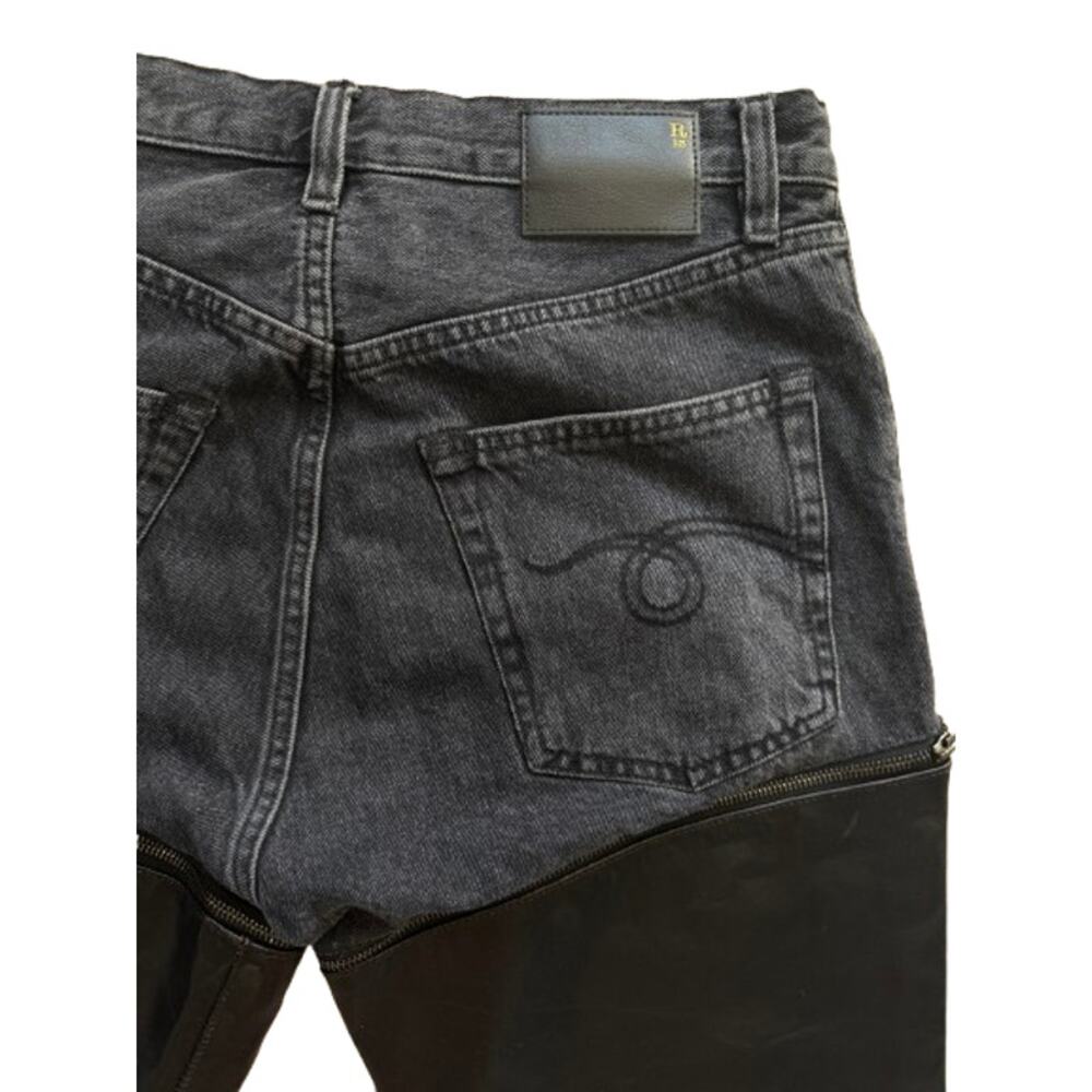R13 Black Leather Zip Off Axl Slim Pants - Picture 16 of 16